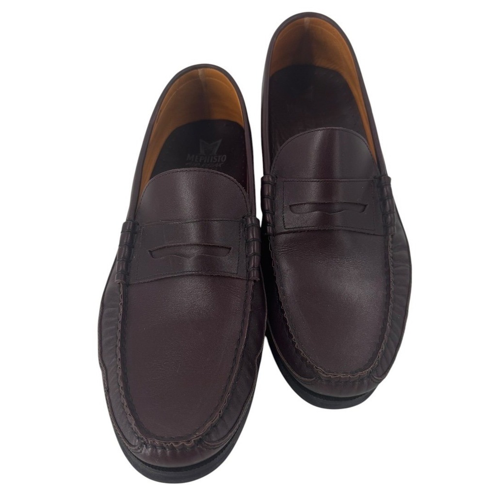 Mephisto Spinnaker Mens Dark Brown/Wine Leather Penny Loafers Air-Relax Shoes 12 - Picture 10 of 11